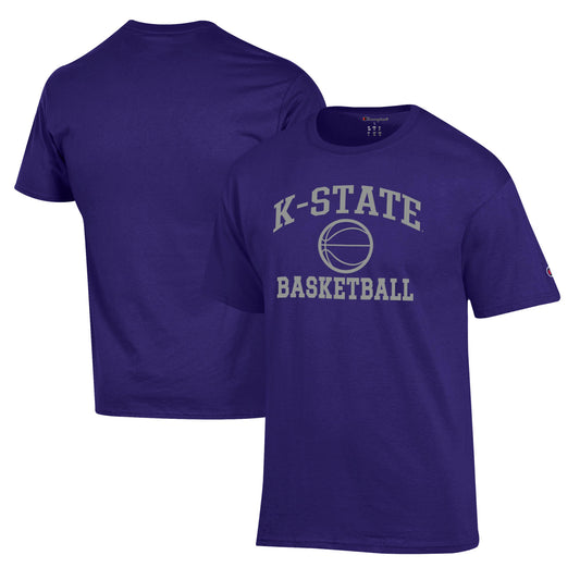 Men's Champion Purple Kansas State Wildcats Basketball Icon T-Shirt