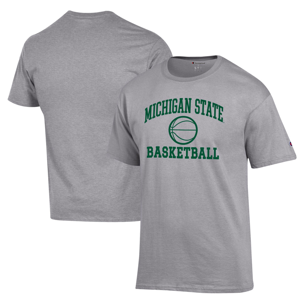 Men's Champion Heather Gray Michigan State Spartans Basketball Icon T-Shirt