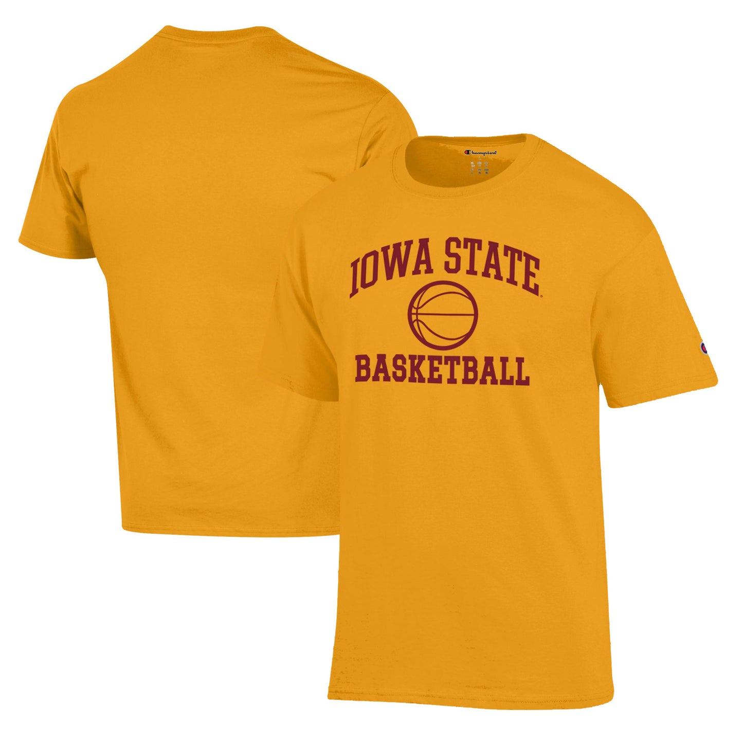 Men's Champion Gold Iowa State Cyclones Basketball Icon T-Shirt