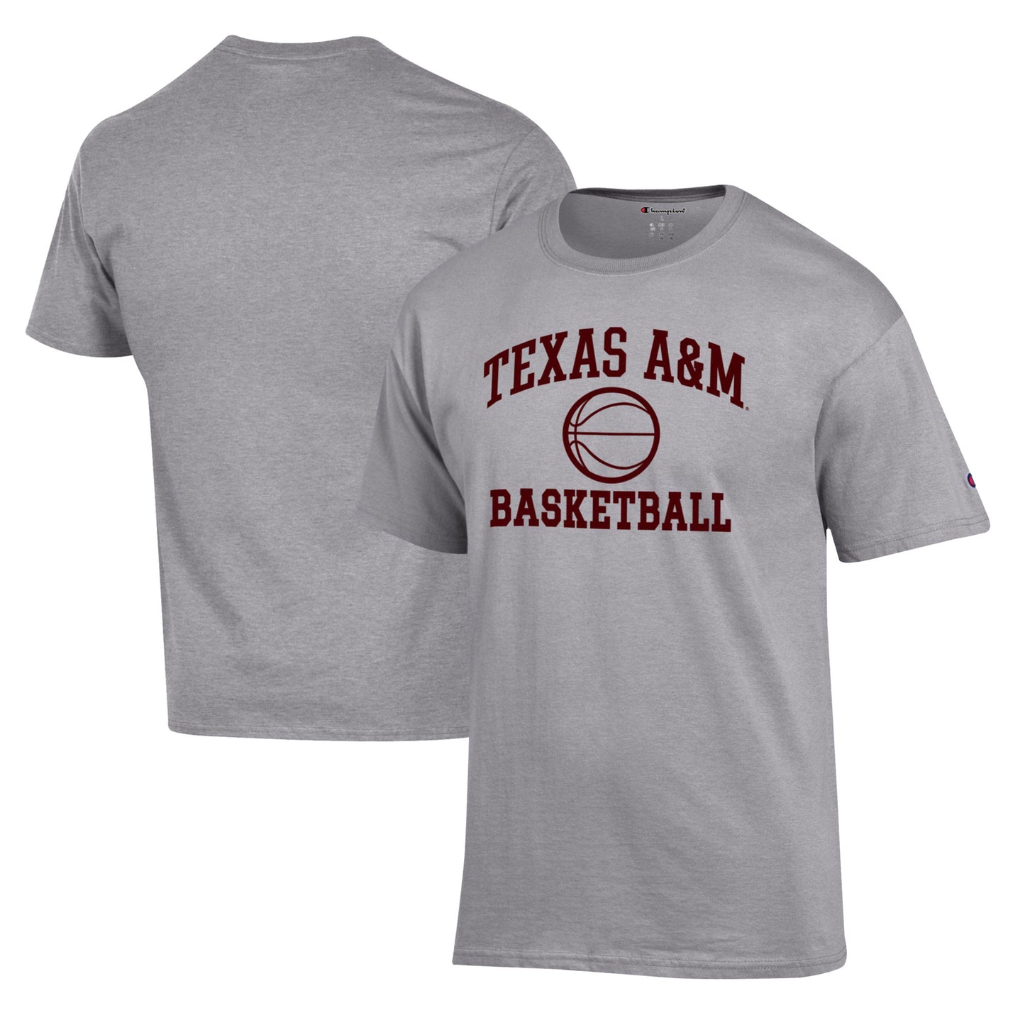 Men's Champion Heather Gray Texas A&M Aggies Basketball Icon T-Shirt