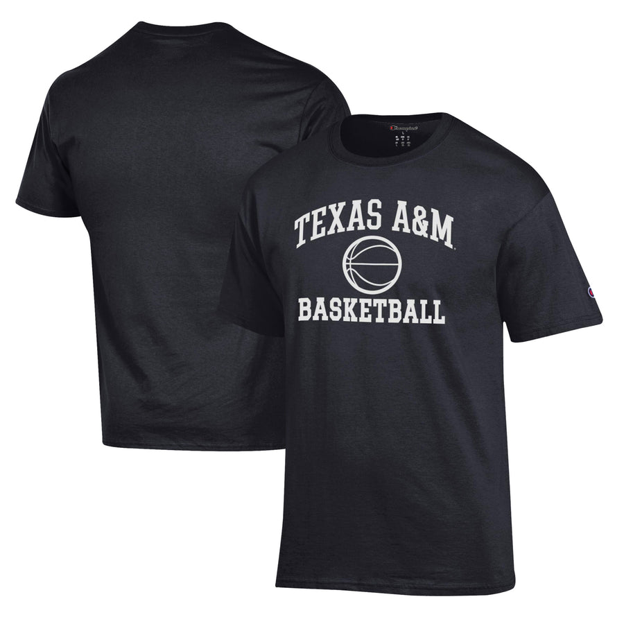 Men's Champion Black Texas A&M Aggies Basketball Icon T-Shirt