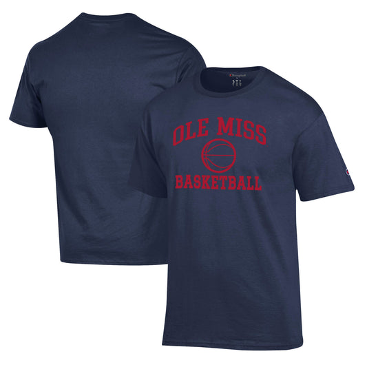 Men's Champion Navy Ole Miss Rebels Basketball Icon T-Shirt