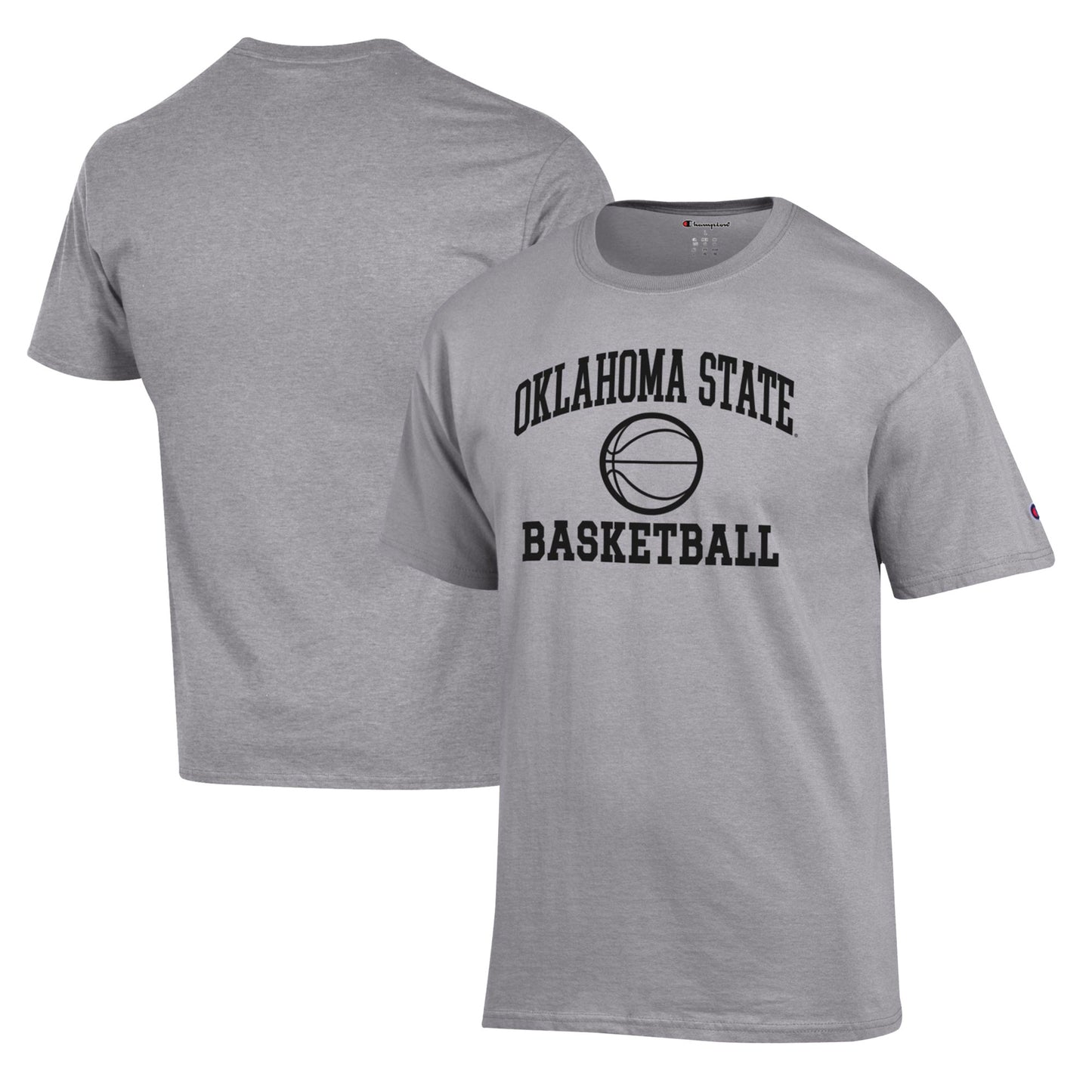 Men's Champion Heather Gray Oklahoma State Cowboys Basketball Icon T-Shirt