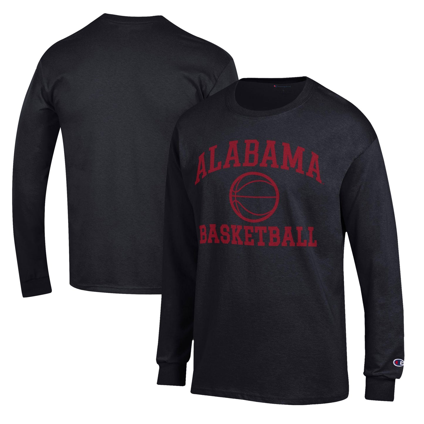 Men's Champion Black Alabama Crimson Tide Basketball Icon Long Sleeve T-Shirt