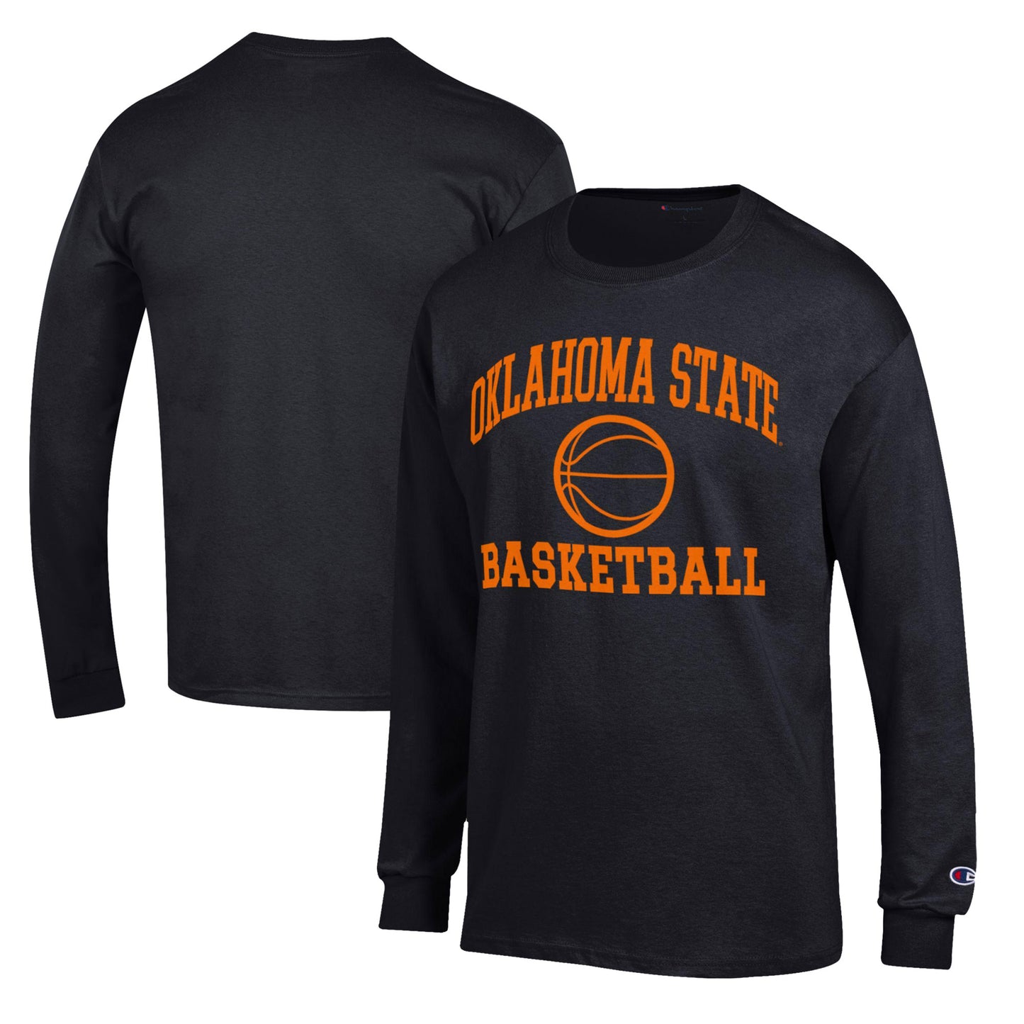 Men's Champion Black Oklahoma State Cowboys Basketball Icon Long Sleeve T-Shirt