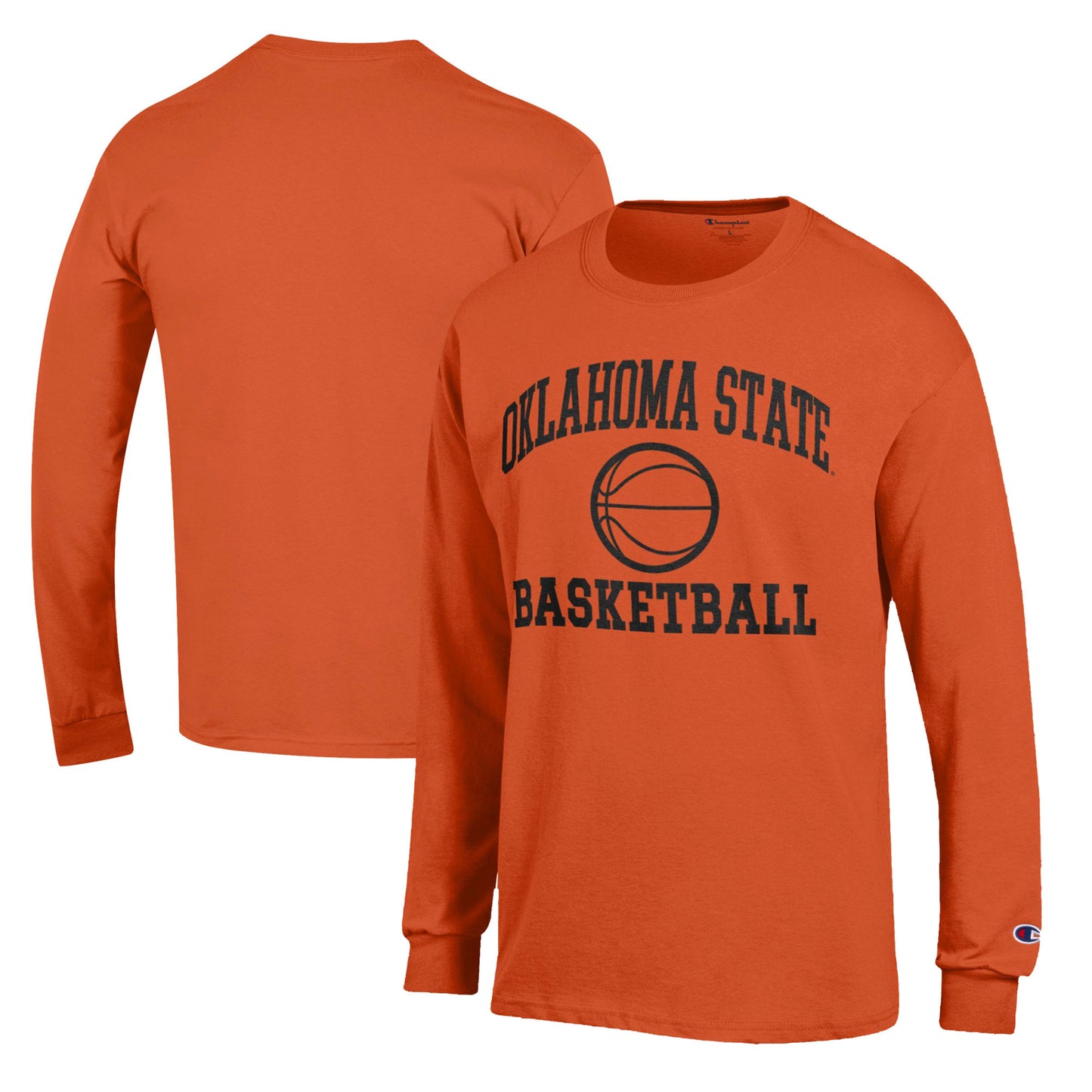 Men's Champion Orange Oklahoma State Cowboys Basketball Icon Long Sleeve T-Shirt