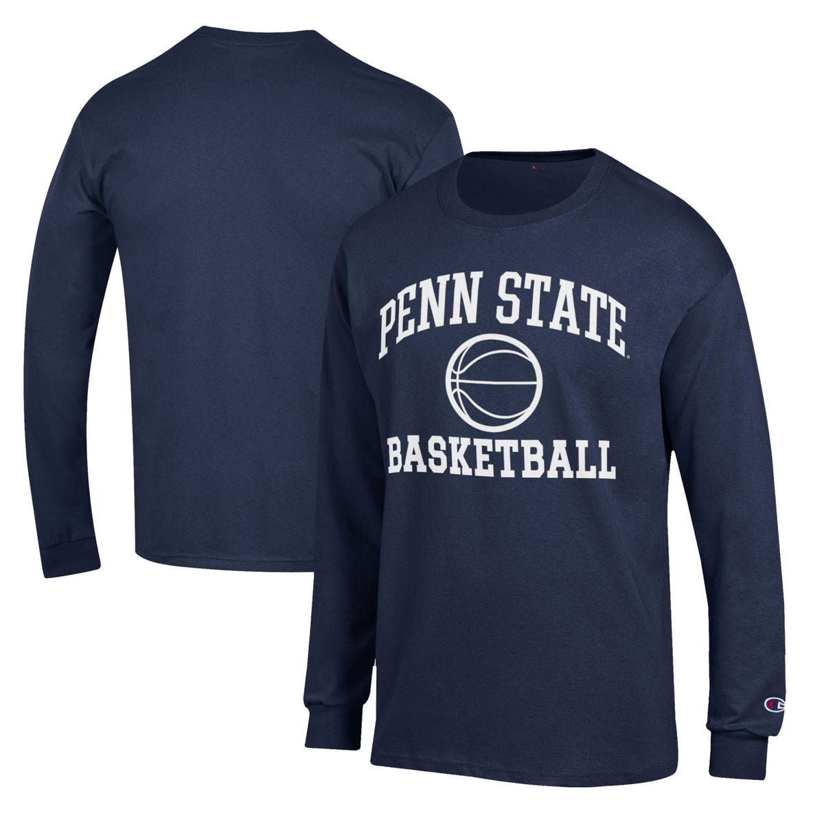 Men's Champion Navy Penn State Nittany Lions Basketball Icon Long Sleeve T-Shirt