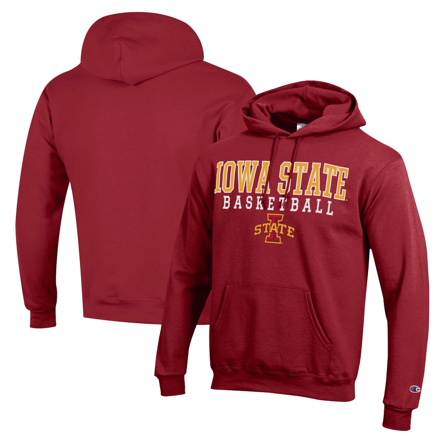 Men's Champion Cardinal Iowa State Cyclones Basketball Stack Pullover Hoodie