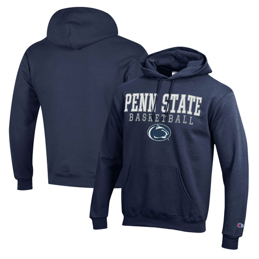 Men's Champion Navy Penn State Nittany Lions Basketball Stack Pullover Hoodie