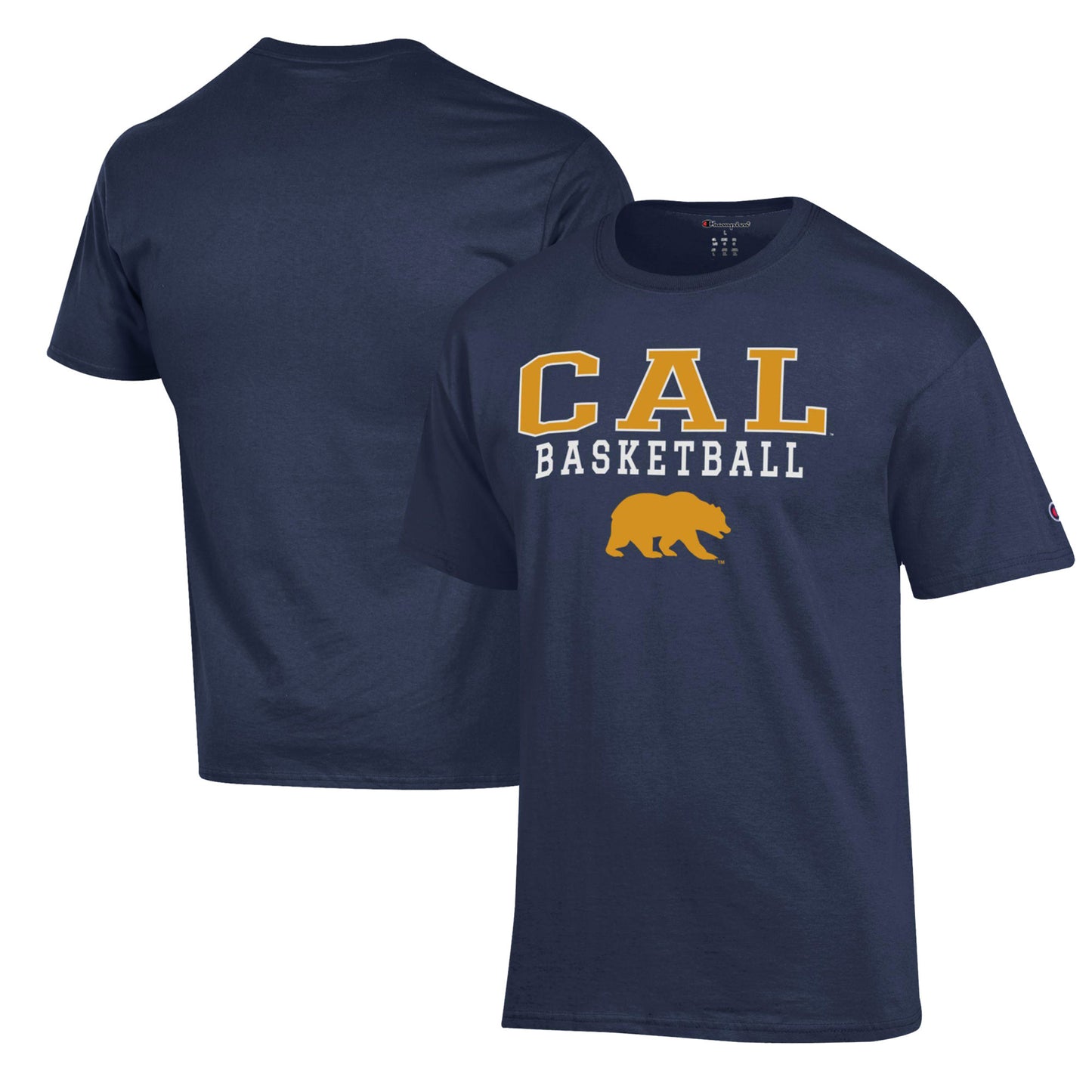 Men's Champion Navy Cal Bears Basketball Stack T-Shirt