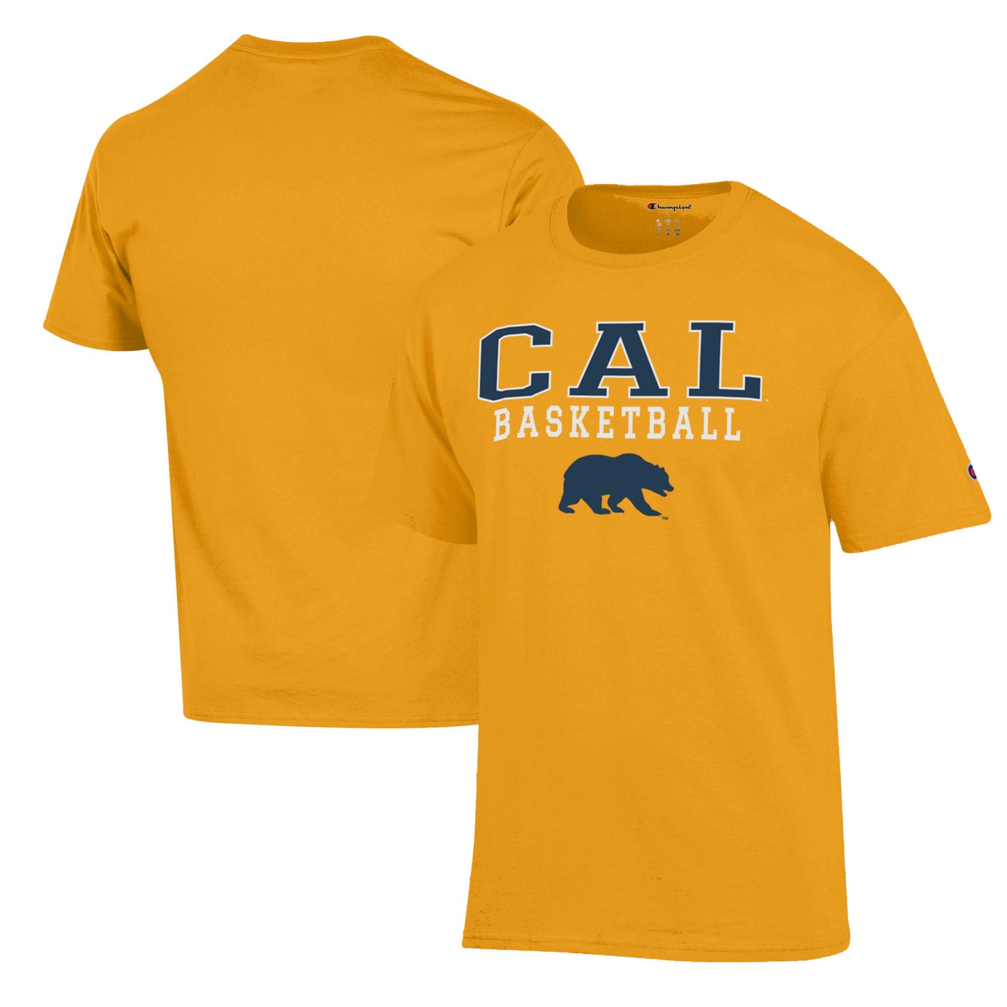 Men's Champion Gold Cal Bears Basketball Stack T-Shirt