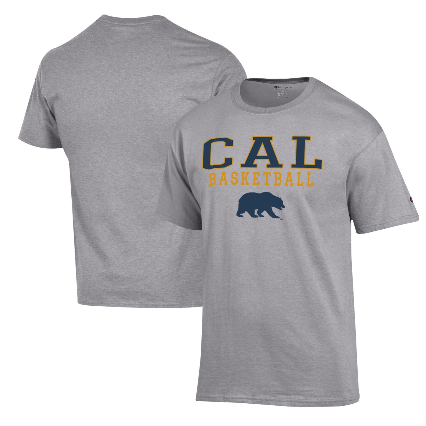 Men's Champion Heather Gray Cal Bears Basketball Stack T-Shirt