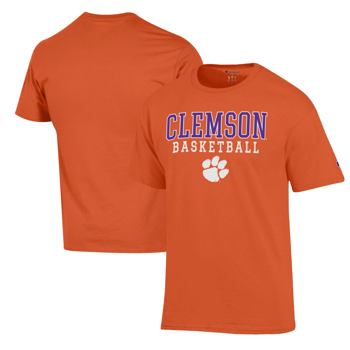 Men's Champion Orange Clemson Tigers Basketball Stack T-Shirt