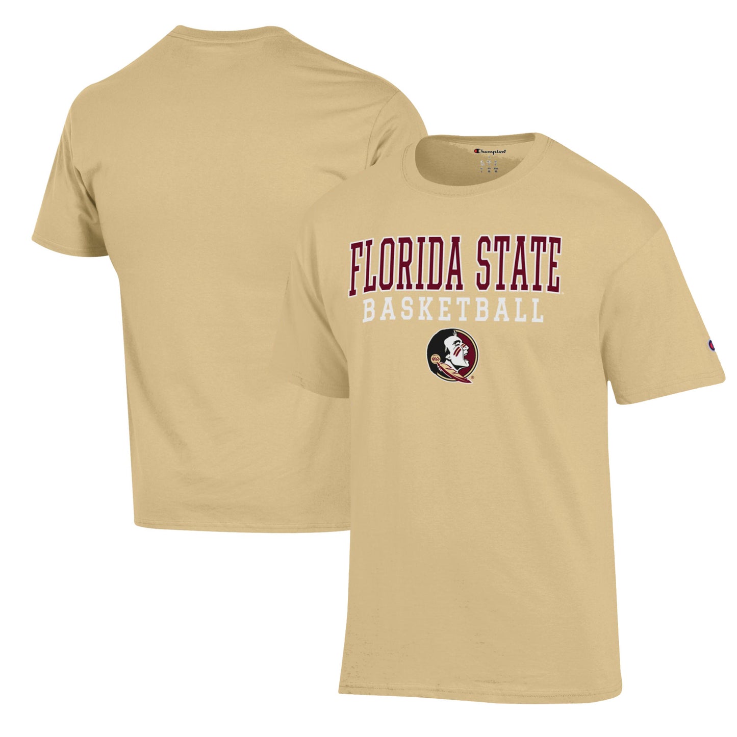 Men's Champion Gold Florida State Seminoles Basketball Stack T-Shirt