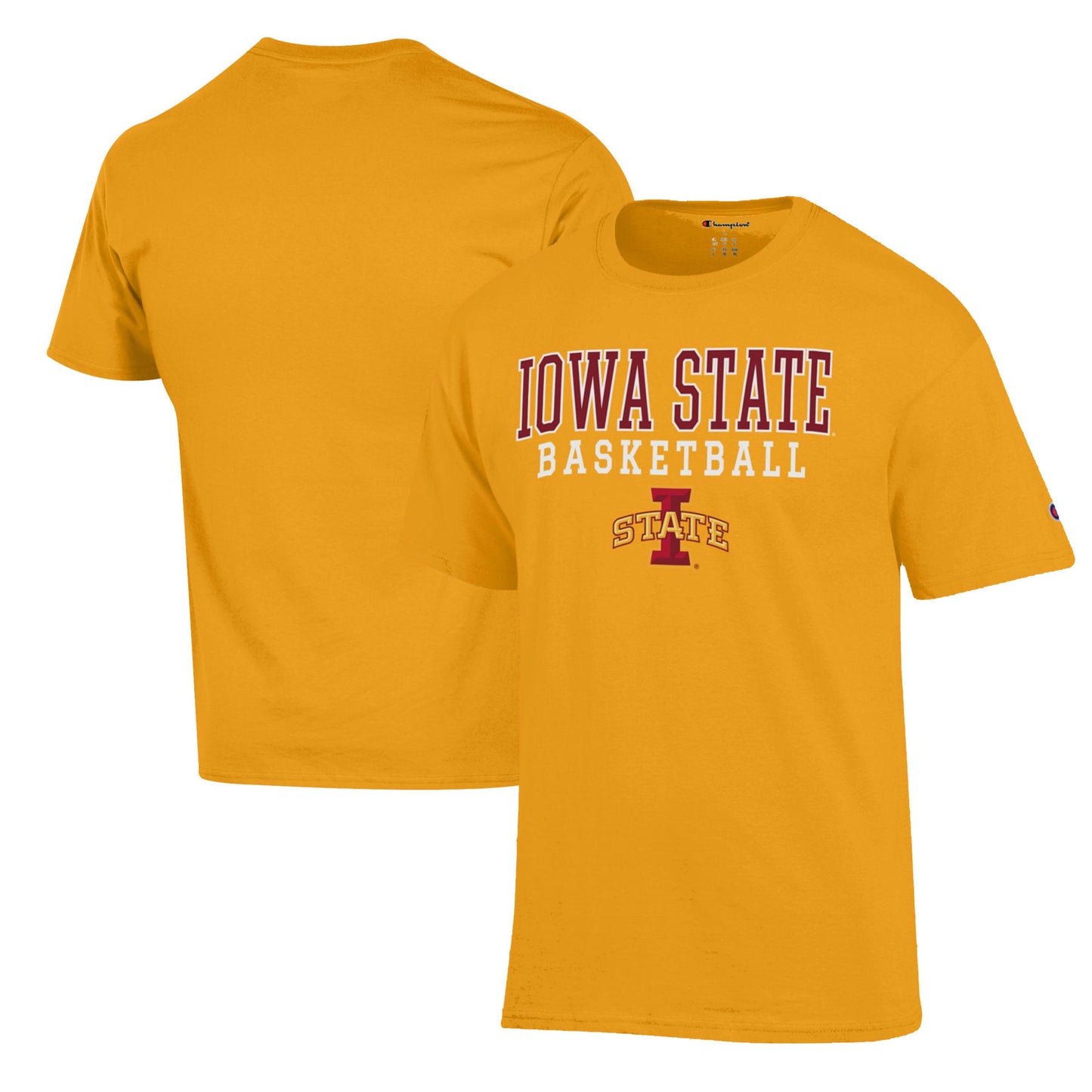 Men's Champion Gold Iowa State Cyclones Basketball Stack T-Shirt