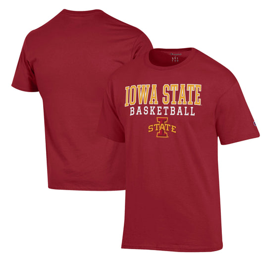 Men's Champion Cardinal Iowa State Cyclones Basketball Stack T-Shirt