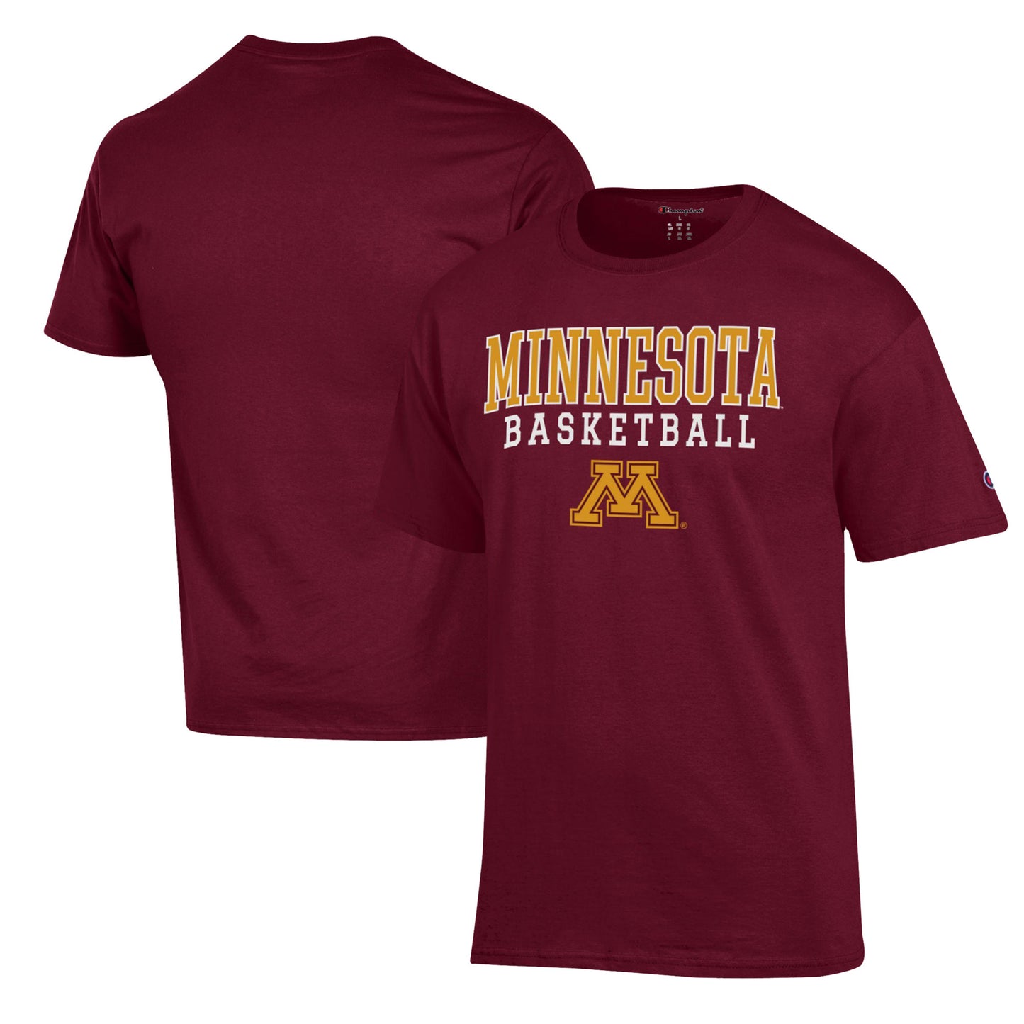 Men's Champion Maroon Minnesota Golden Gophers Basketball Stack T-Shirt