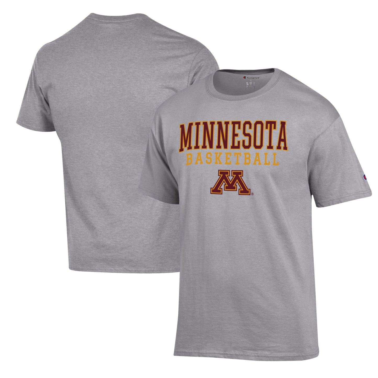 Men's Champion Heather Gray Minnesota Golden Gophers Basketball Stack T-Shirt