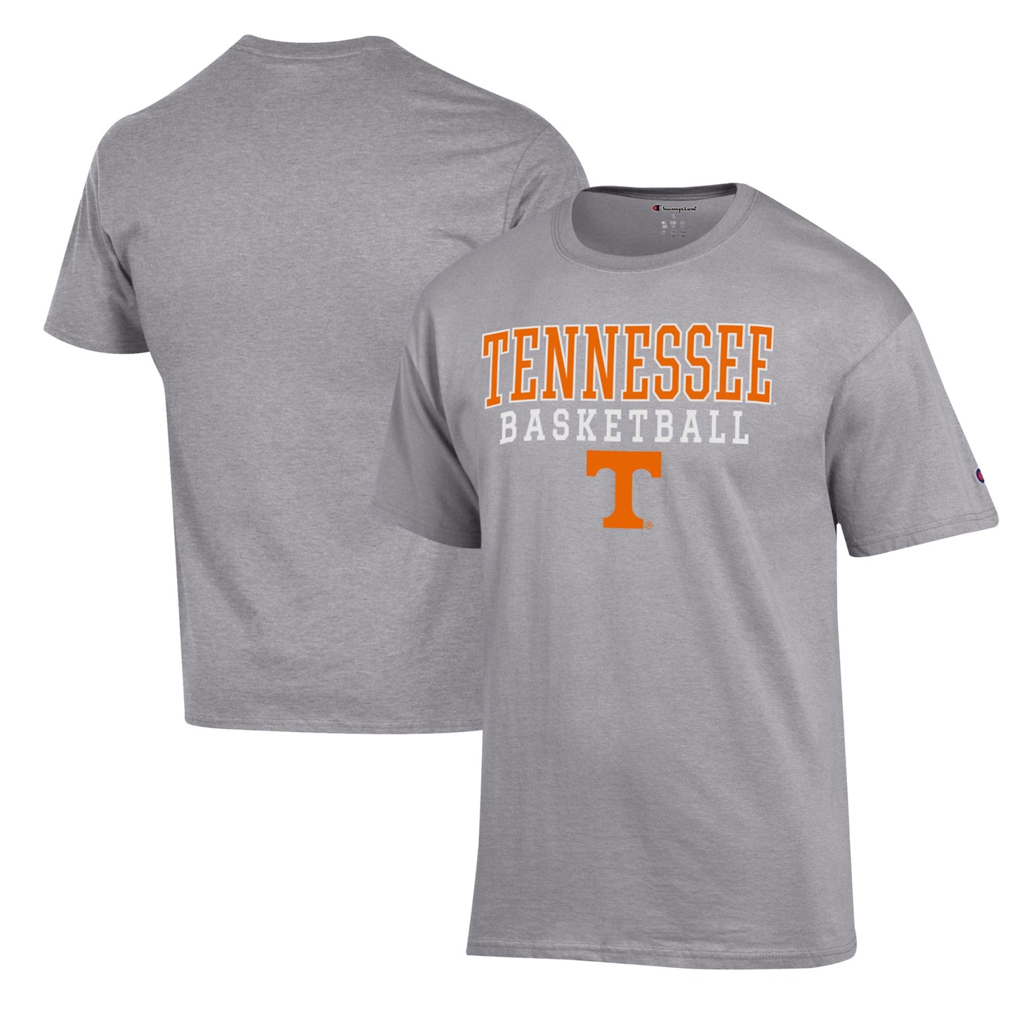 Men's Champion Heather Gray Tennessee Volunteers Basketball Stack T-Shirt