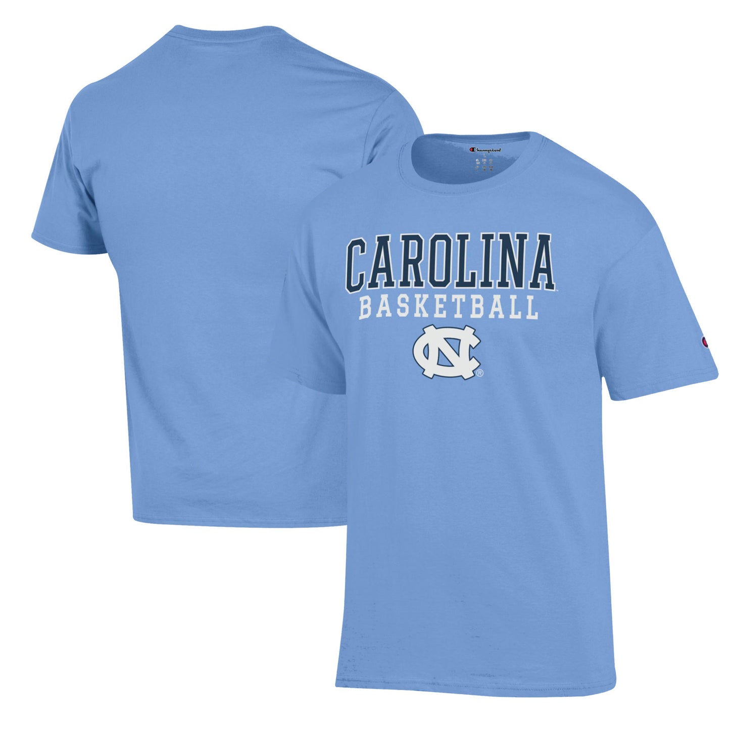 Men's Champion Carolina Blue North Carolina Tar Heels Basketball Stack T-Shirt