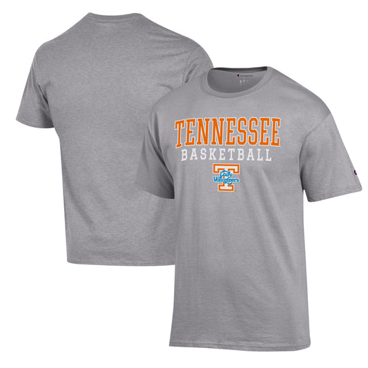 Men's Champion Heather Gray Tennessee Volunteers Lady Vols Basketball Stack T-Shirt