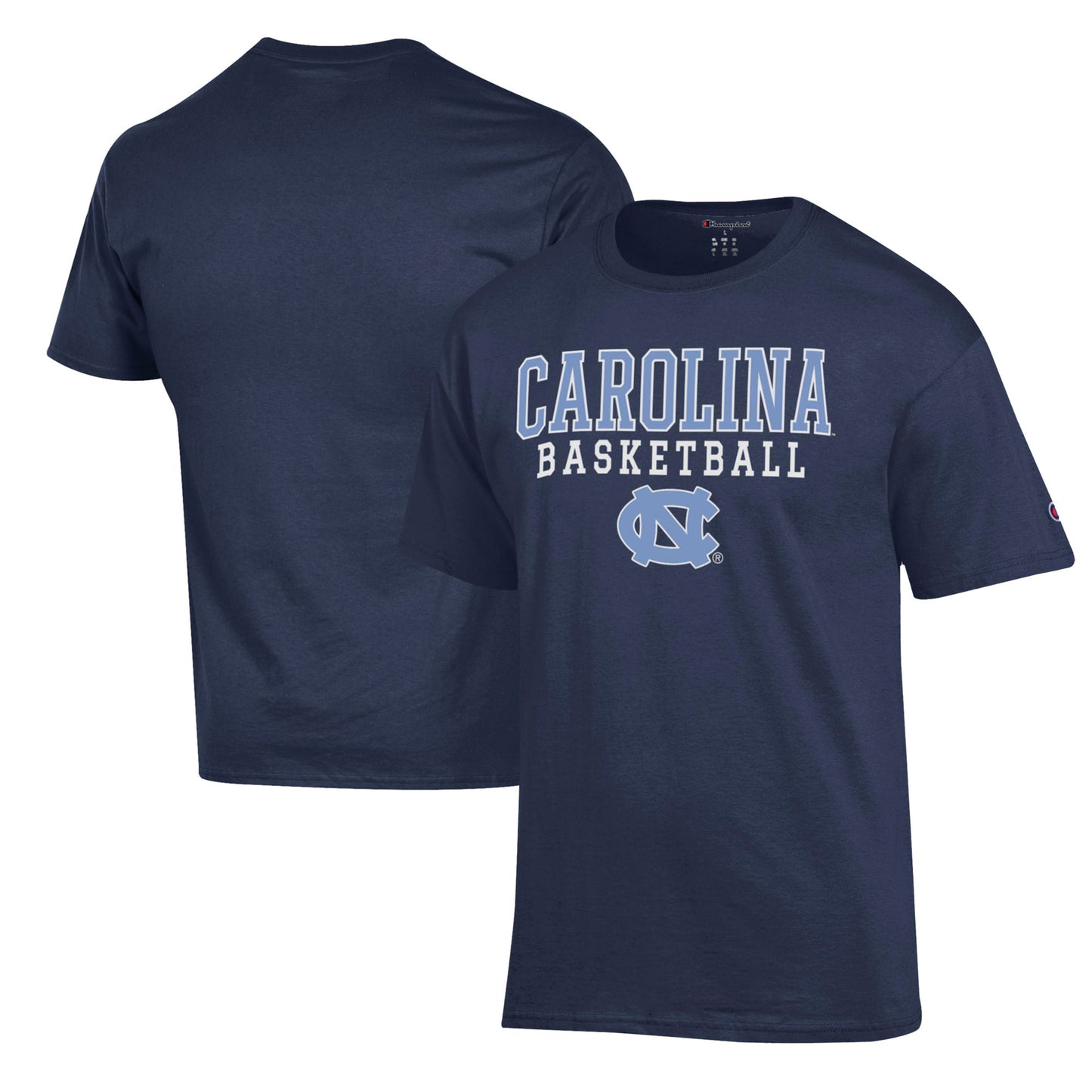 Men's Champion Navy North Carolina Tar Heels Basketball Stack T-Shirt