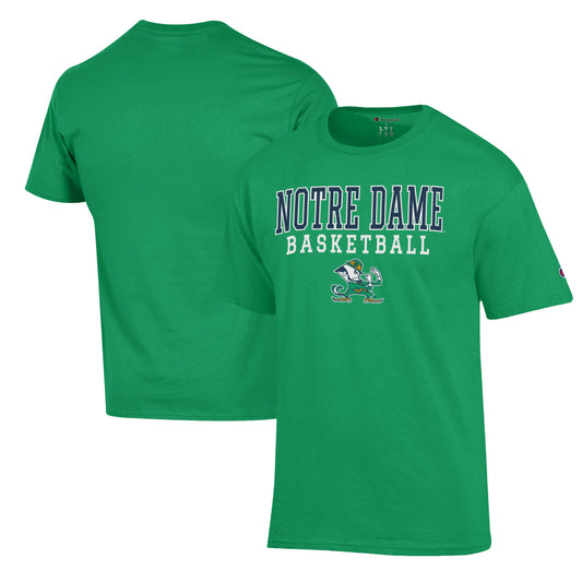 Men's Champion Green Notre Dame Fighting Irish Basketball Stack T-Shirt