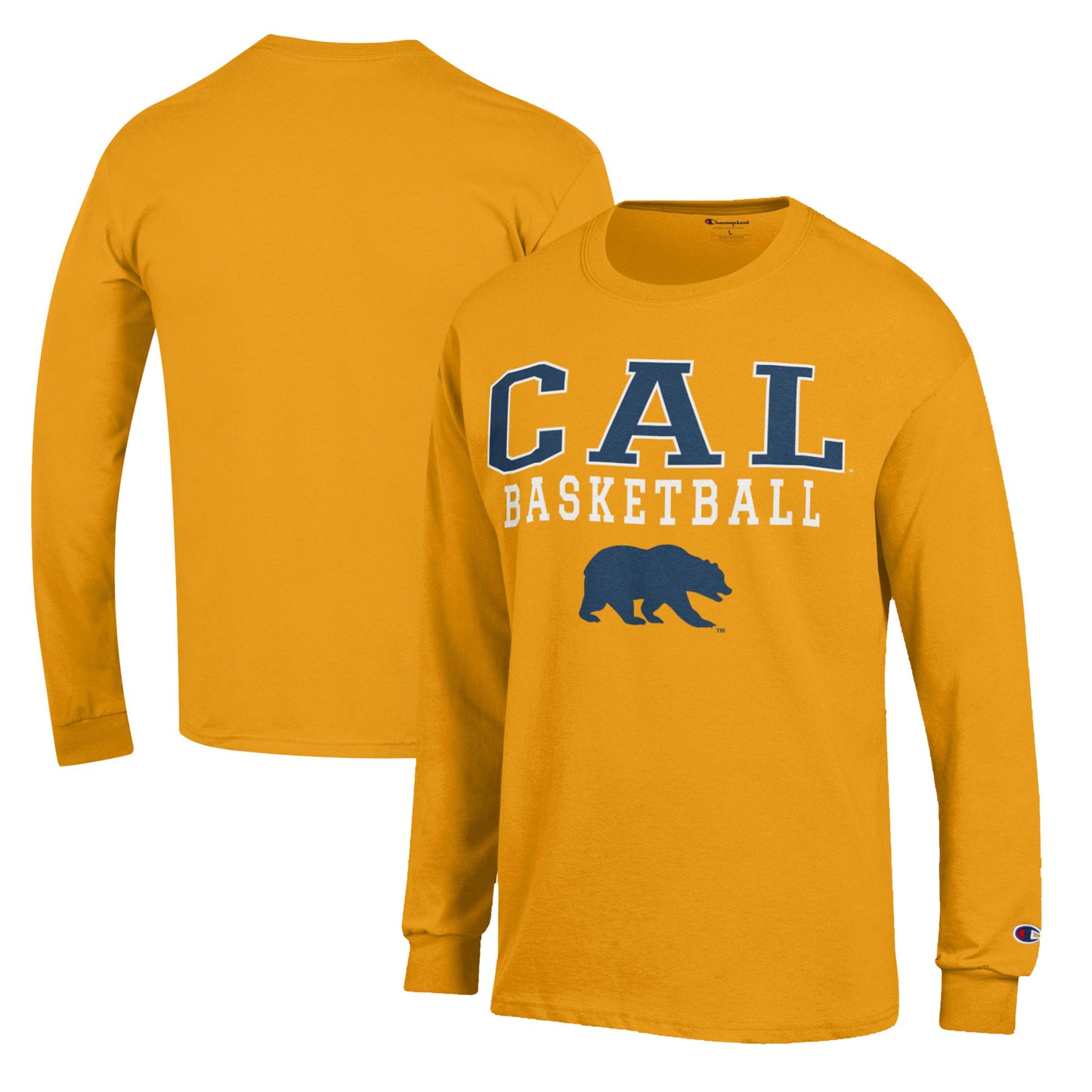 Men's Champion Gold Cal Bears Basketball Stack Long Sleeve T-Shirt