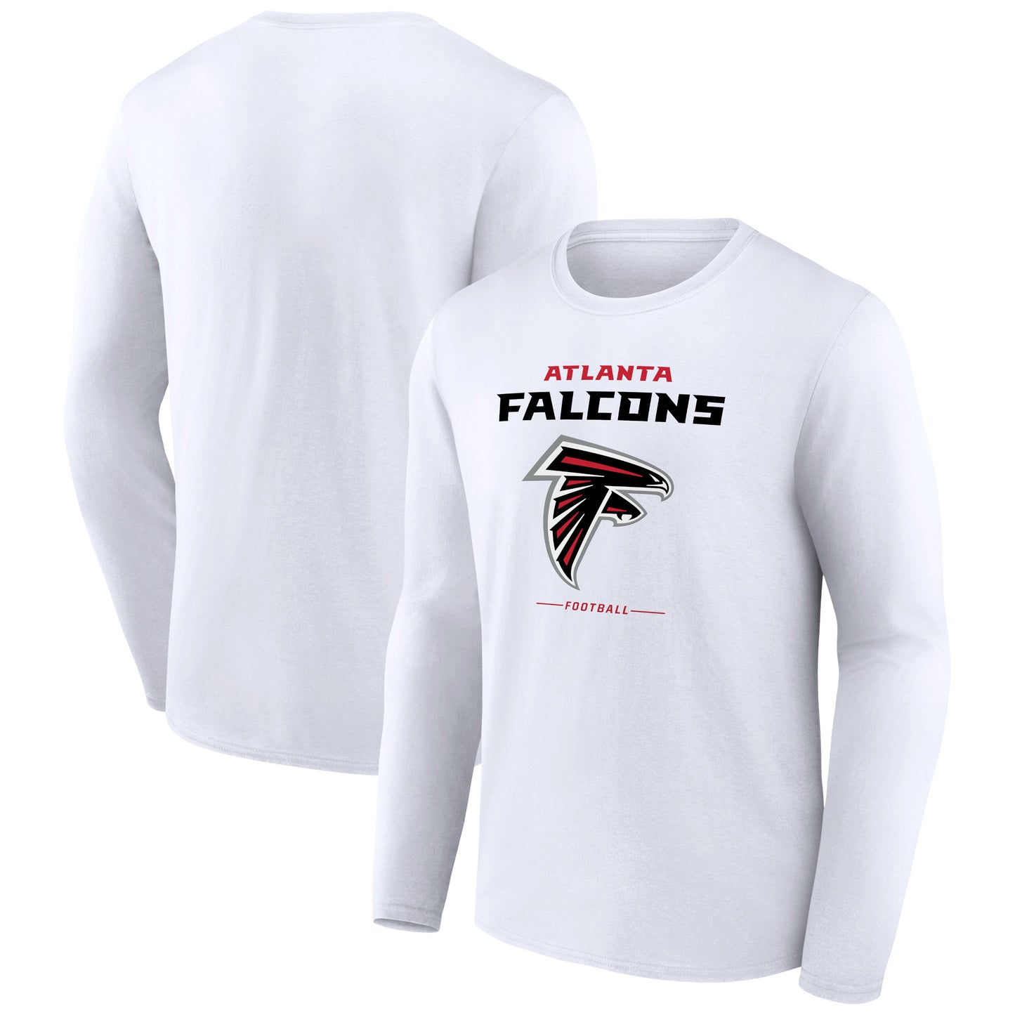 Men's White Atlanta Falcons Team Lockup Long Sleeve T-Shirt