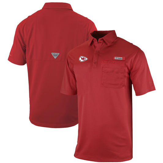 Men's Columbia  Red Kansas City Chiefs Omni-Wick Flycaster Pocket Polo