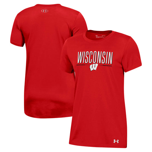 Women's Under Armour Red Wisconsin Badgers Performance T-Shirt