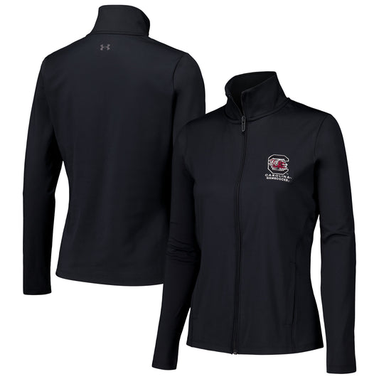 Women's Under Armour Black South Carolina Gamecocks Sweat-Wicking Soft Motion Full-Zip Jacket