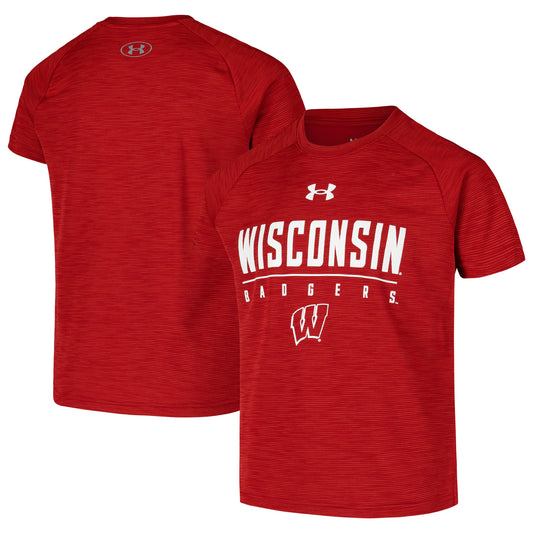 Youth Under Armour Red Wisconsin Badgers Ultra Soft Rye Tech Performance T-Shirt