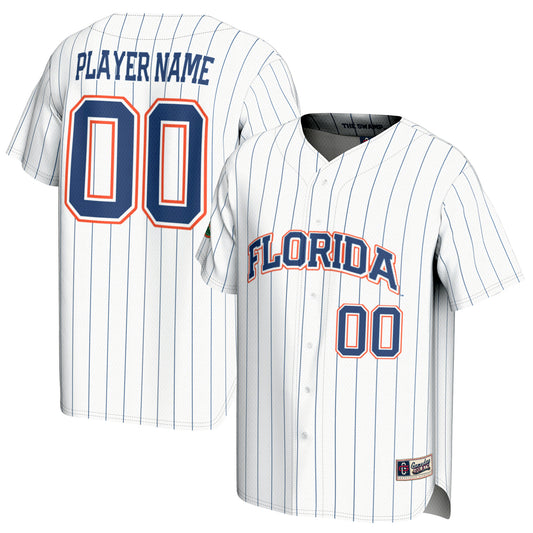 Youth GameDay Greats White Florida Gators NIL Pick-A-Player Baseball Lightweight Jersey