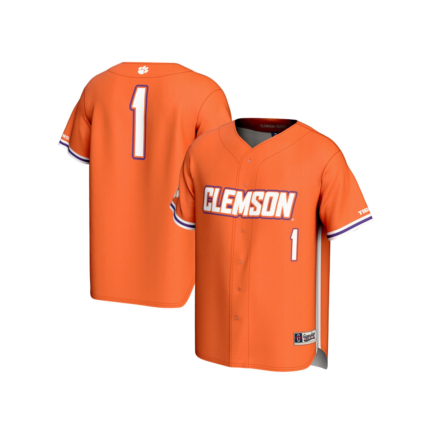 Youth GameDay Greats  Orange #1 Clemson Tigers Lightweight Baseball Fashion Jersey