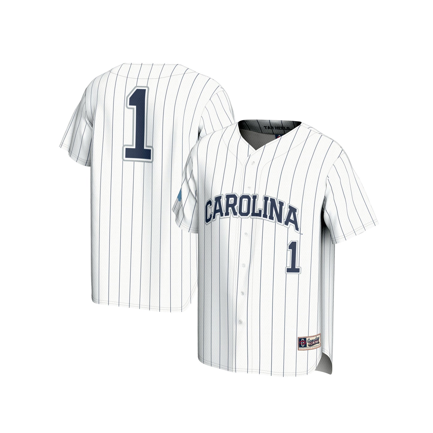 Youth GameDay Greats  White #1 North Carolina Tar Heels Lightweight Baseball Fashion Jersey