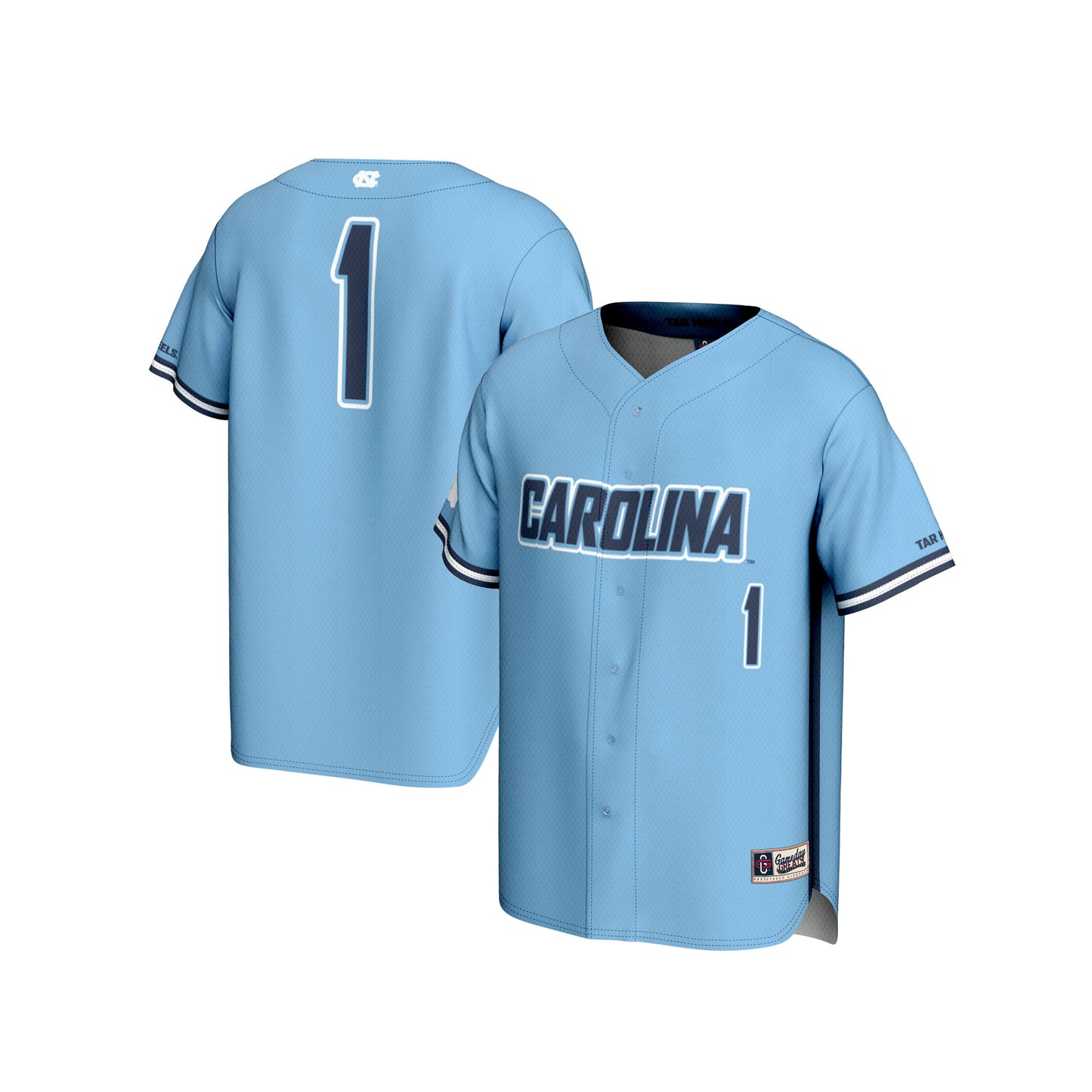 Youth GameDay Greats  Carolina Blue #1 North Carolina Tar Heels Lightweight Baseball Fashion Jersey