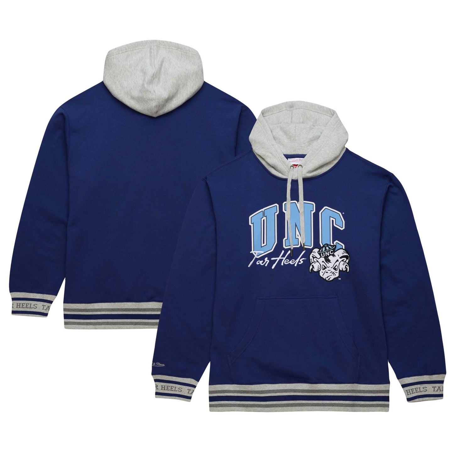 Men's Mitchell & Ness Navy North Carolina Tar Heels Arched Fleece Pullover Hoodie