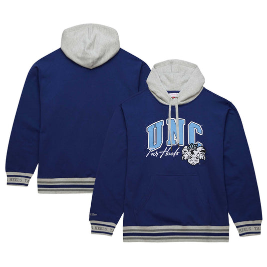 Men's Mitchell & Ness Navy North Carolina Tar Heels Arched Fleece Pullover Hoodie