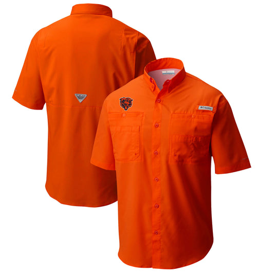 Men's Columbia Orange Chicago Bears Tamiami Omni-Shade Button-Down Shirt