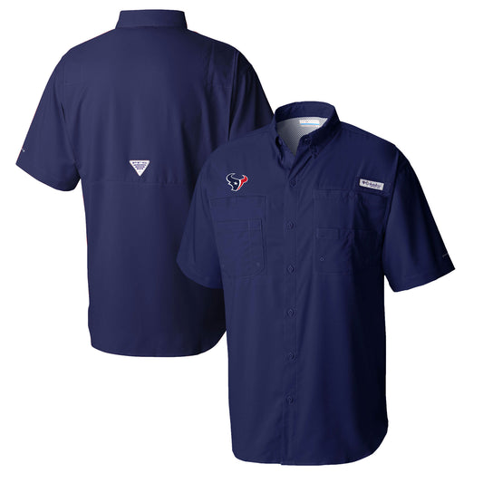 Men's Columbia Navy Houston Texans Tamiami Omni-Shade Button-Down Shirt