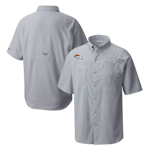 Men's Columbia Gray Denver Broncos Tamiami Omni-Shade Button-Down Shirt