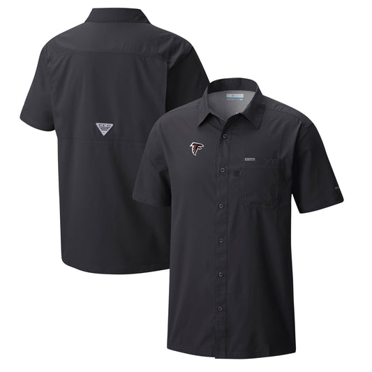 Men's Columbia  Black Atlanta Falcons Slack Tide Omni-Wick Button-Up Camp Shirt