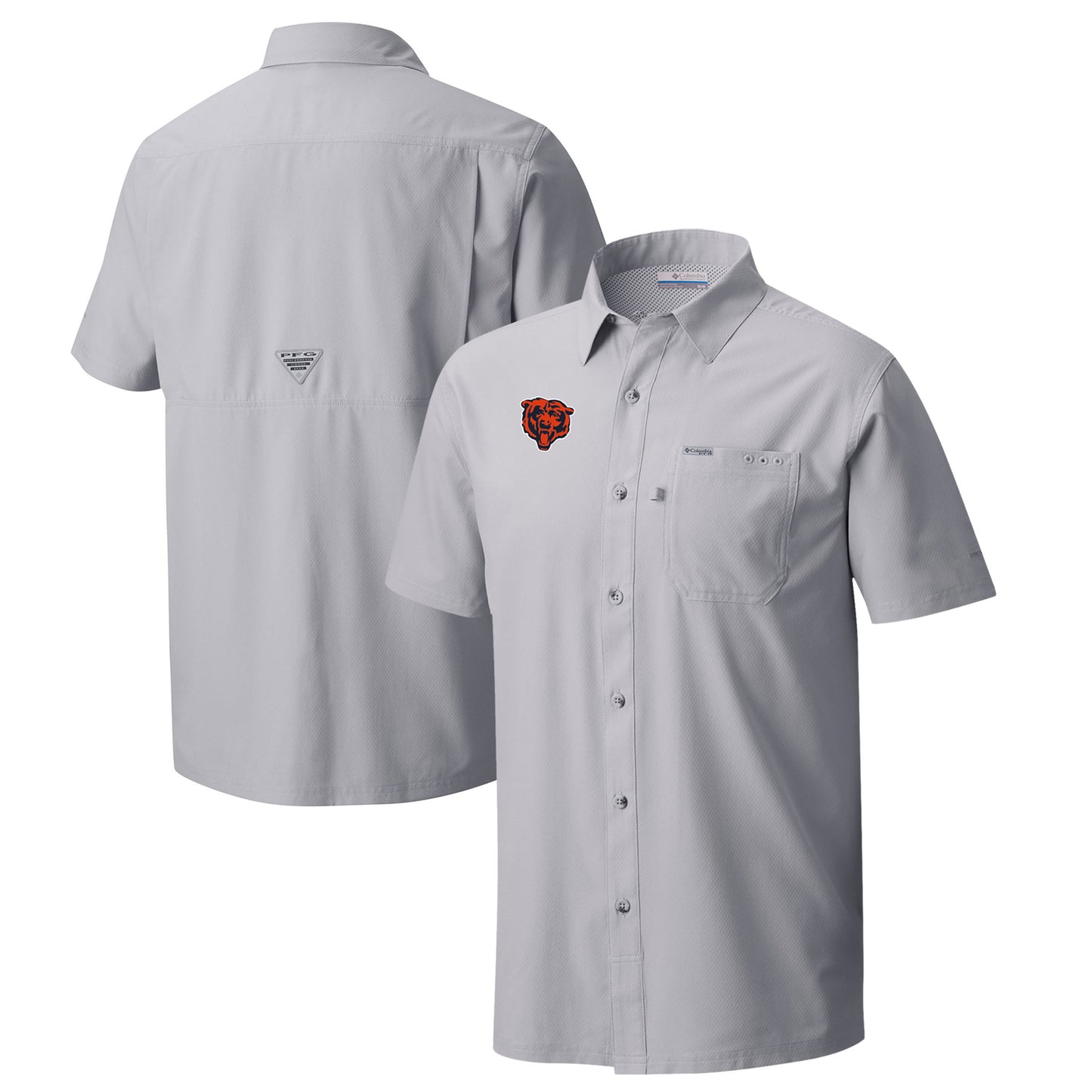 Men's Columbia  Gray Chicago Bears Slack Tide Omni-Wick Button-Up Camp Shirt