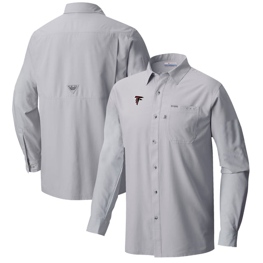 Men's Columbia  Gray Atlanta Falcons Slack Tide Omni-Wick Long Sleeve Button-Up Shirt