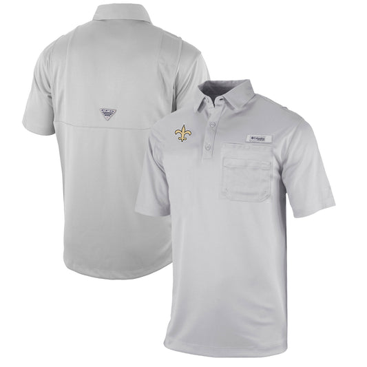 Men's Columbia  Gray New Orleans Saints Omni-Wick Flycaster Pocket Polo