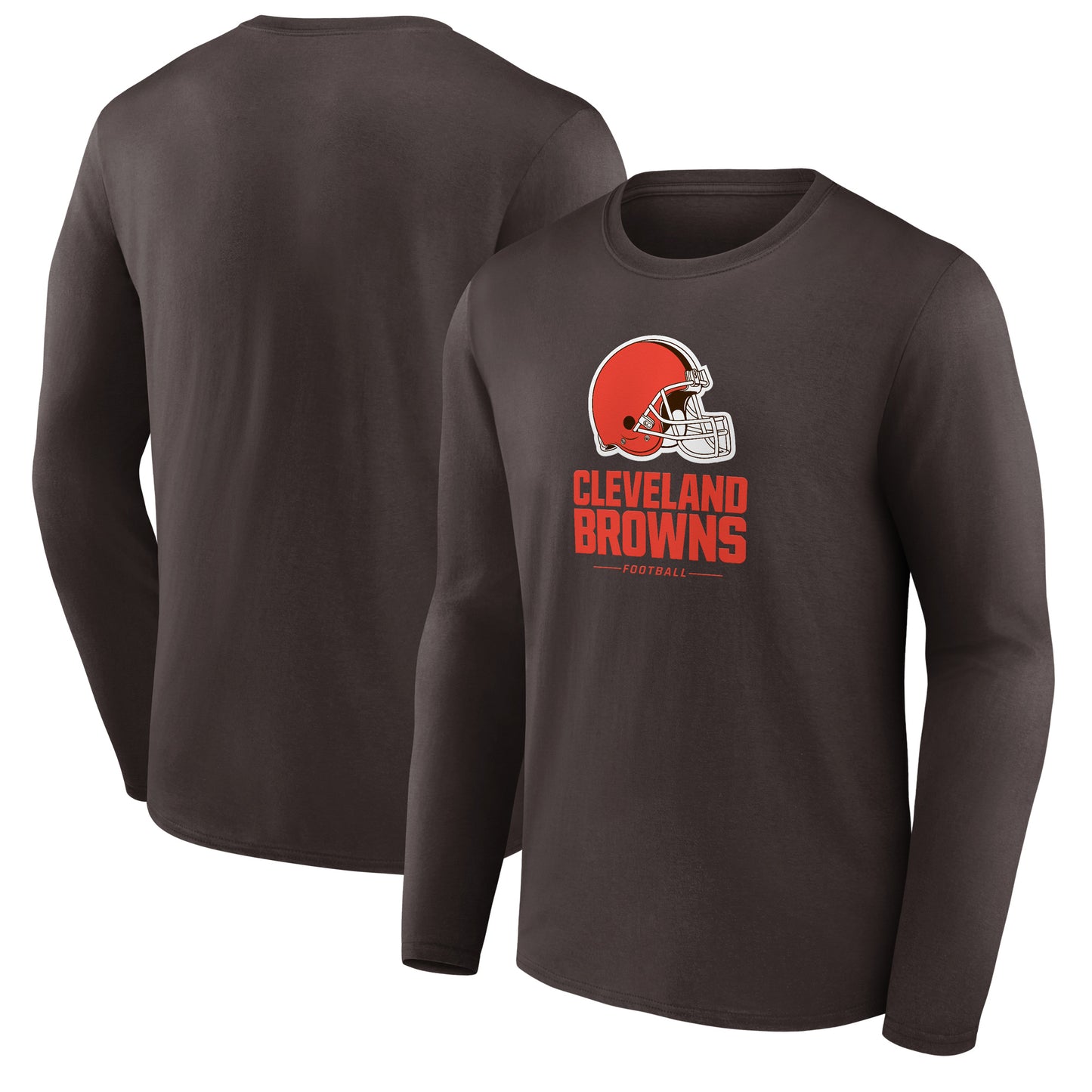 Men's Fanatics Brown Cleveland Browns Team Lockup Long Sleeve Shirt
