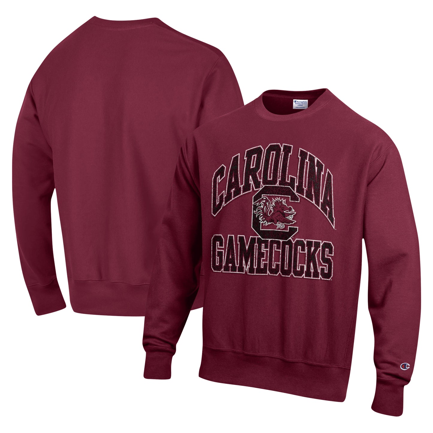 Men's Champion Garnet South Carolina Gamecocks Vault Late Night Reverse Weave Pullover Sweatshirt