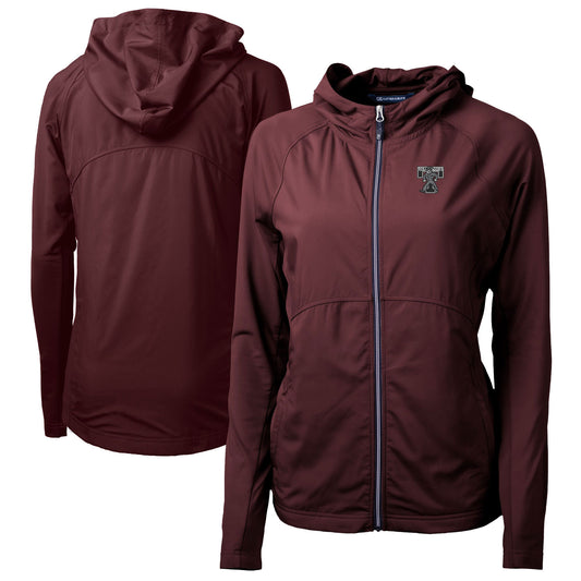 Women's Cutter & Buck Maroon Texas A&M Aggies Vault Adapt Eco Knit Hybrid Recycled Full-Zip Hoodie