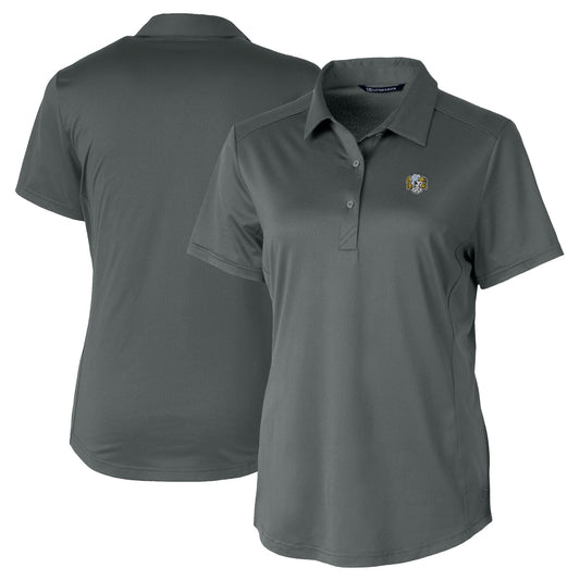 Women's Cutter & Buck Gray North Carolina Tar Heels Vault DryTec Prospect Textured Stretch Polo